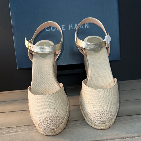 Cole‎ Haan Women's Cream Espadrille Wedges - Picture 1 of 8